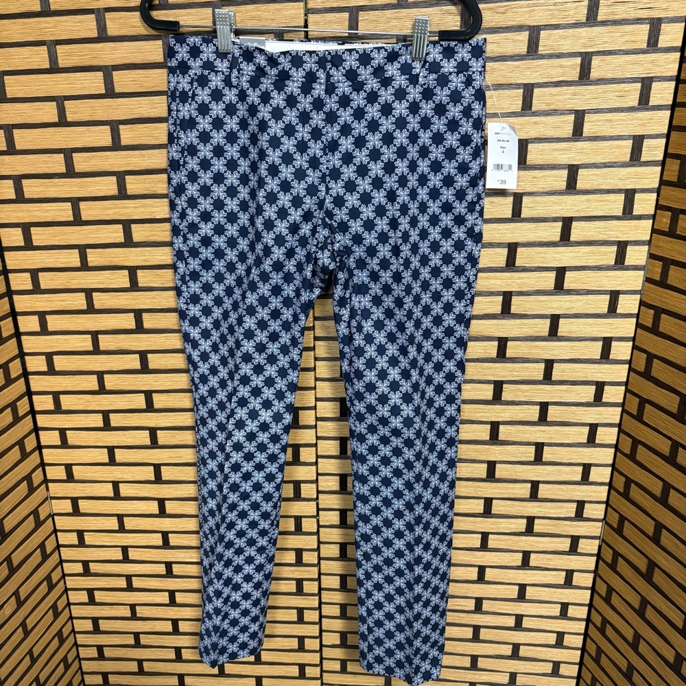 Joe‎ Fresh Navy And White Slim Fit Dress Pants Size 4